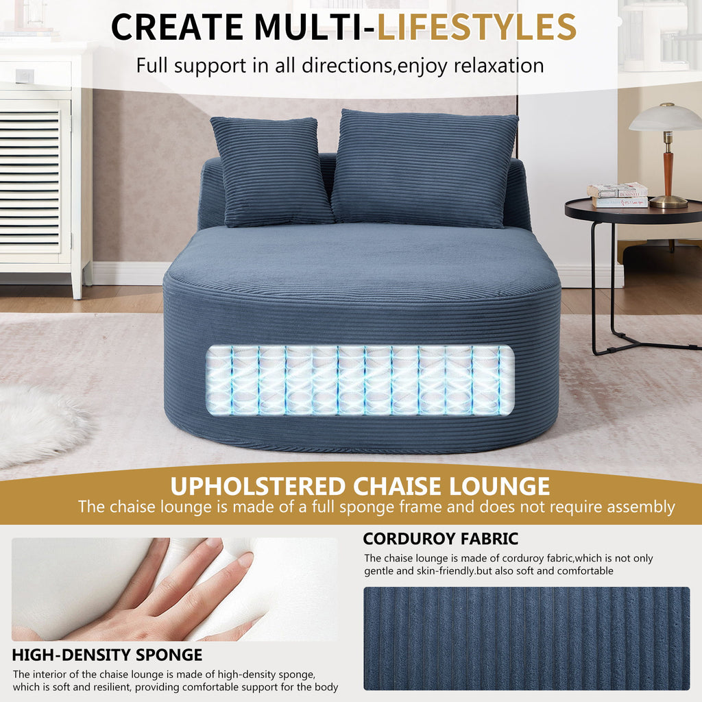 Oversized Chaise Lounge Sofa Bed With Deep Seat And Soft Pillows