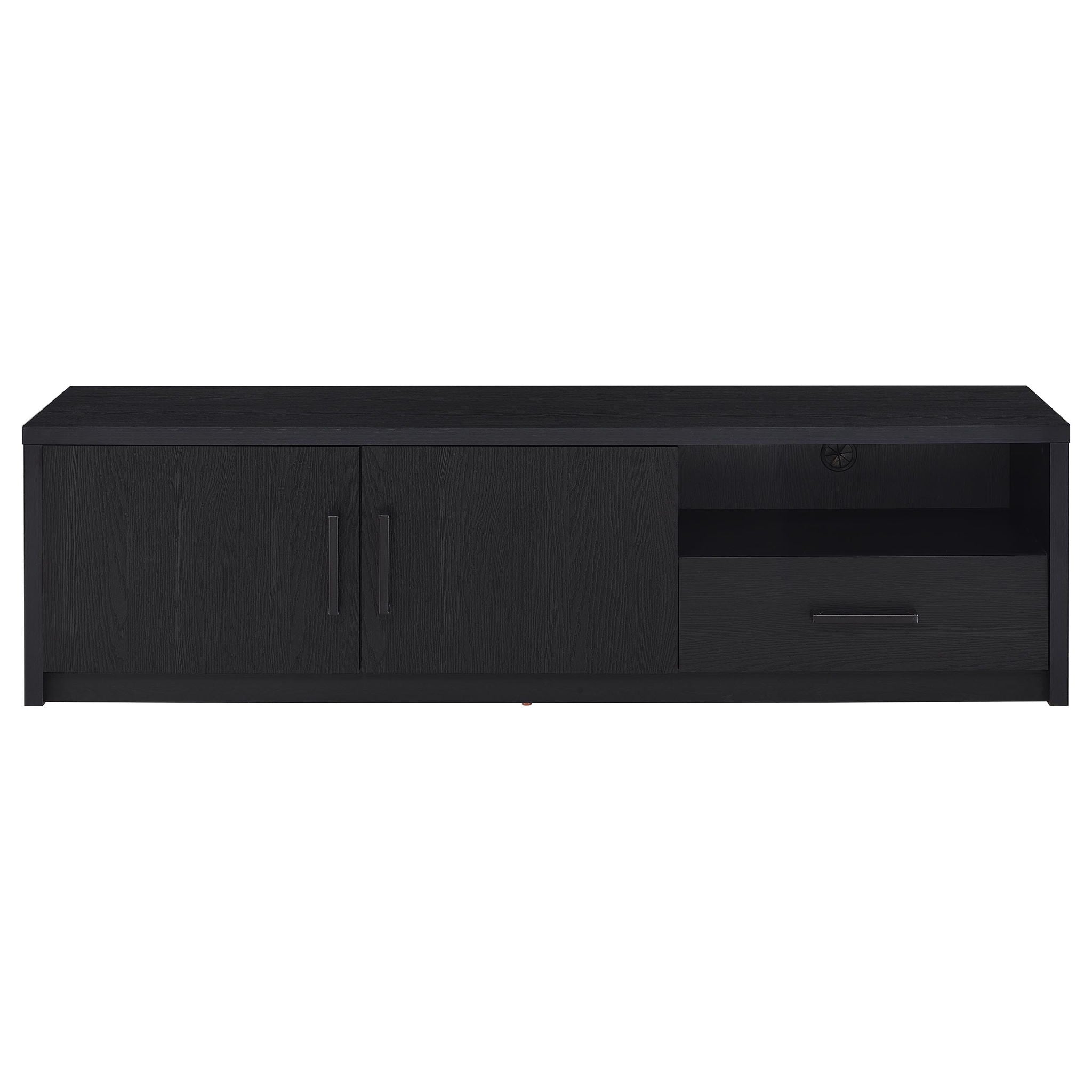 Ian - 2 Door TV Stand Media Console With Storage - Black