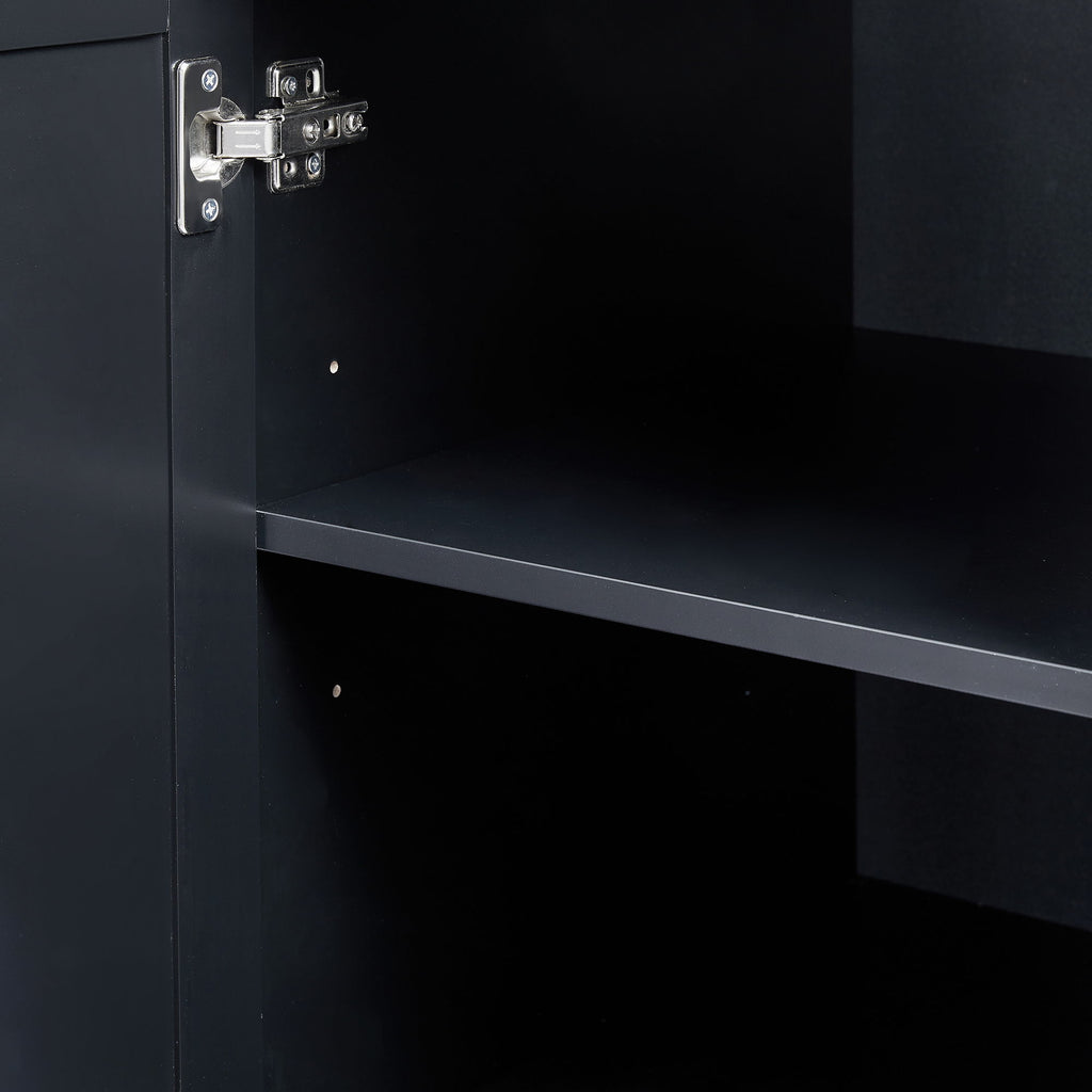 Tall And Wide Storage Cabinet With Doors, 3 Drawers
