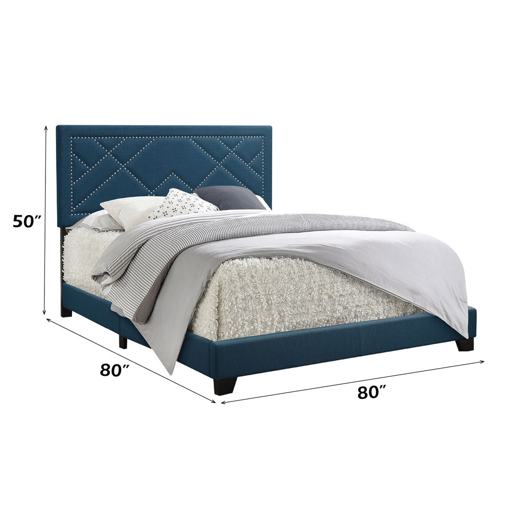 Ishiko - Eastern King Bed - Dark Teal Linen