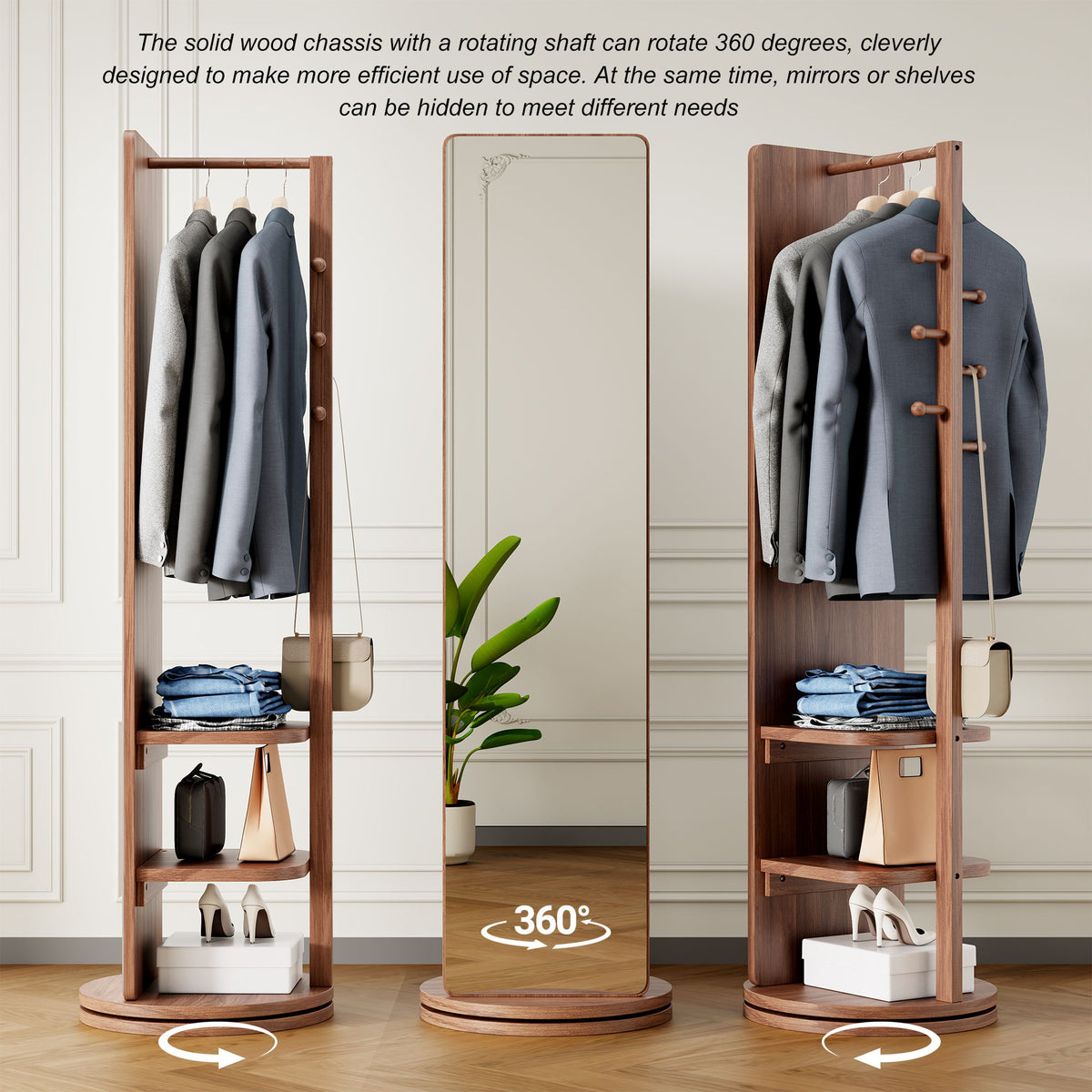 3 In 1 Multifunctional Full Length Clothing Mirror