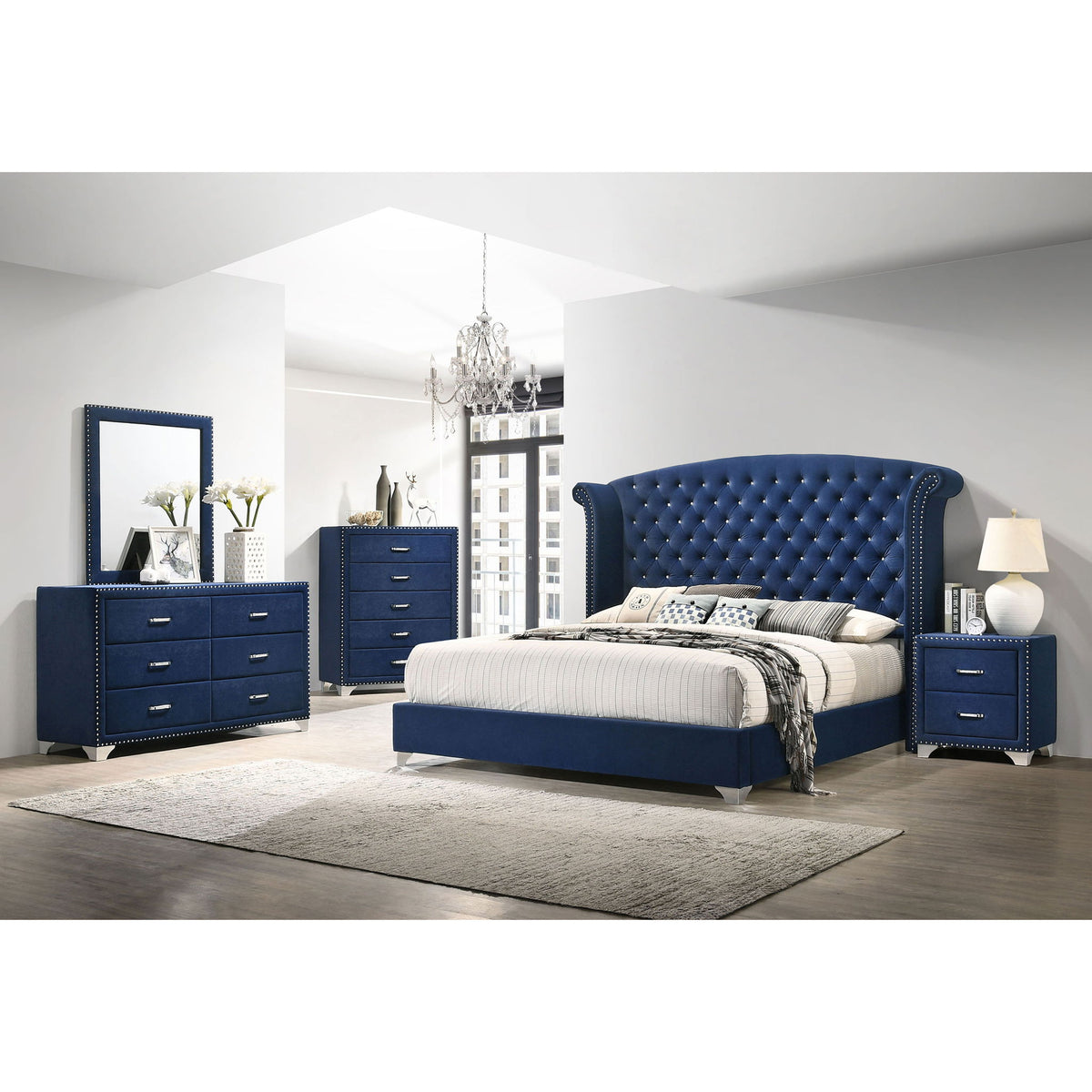 5 Drawer Bedroom Chest With Crystal Pulls