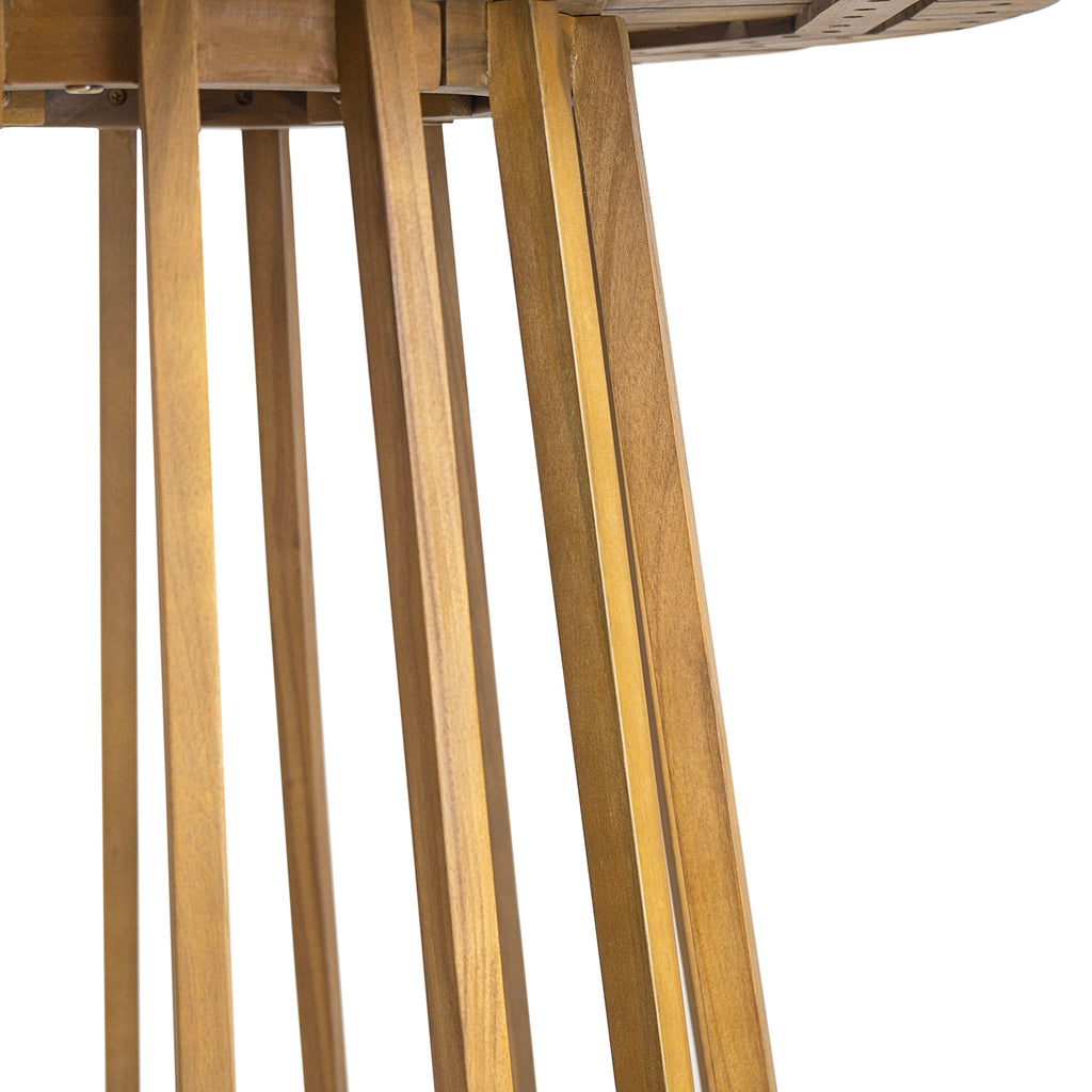 Outdoor 3 Pieces Dining Set With Cushions - Teak - Teak