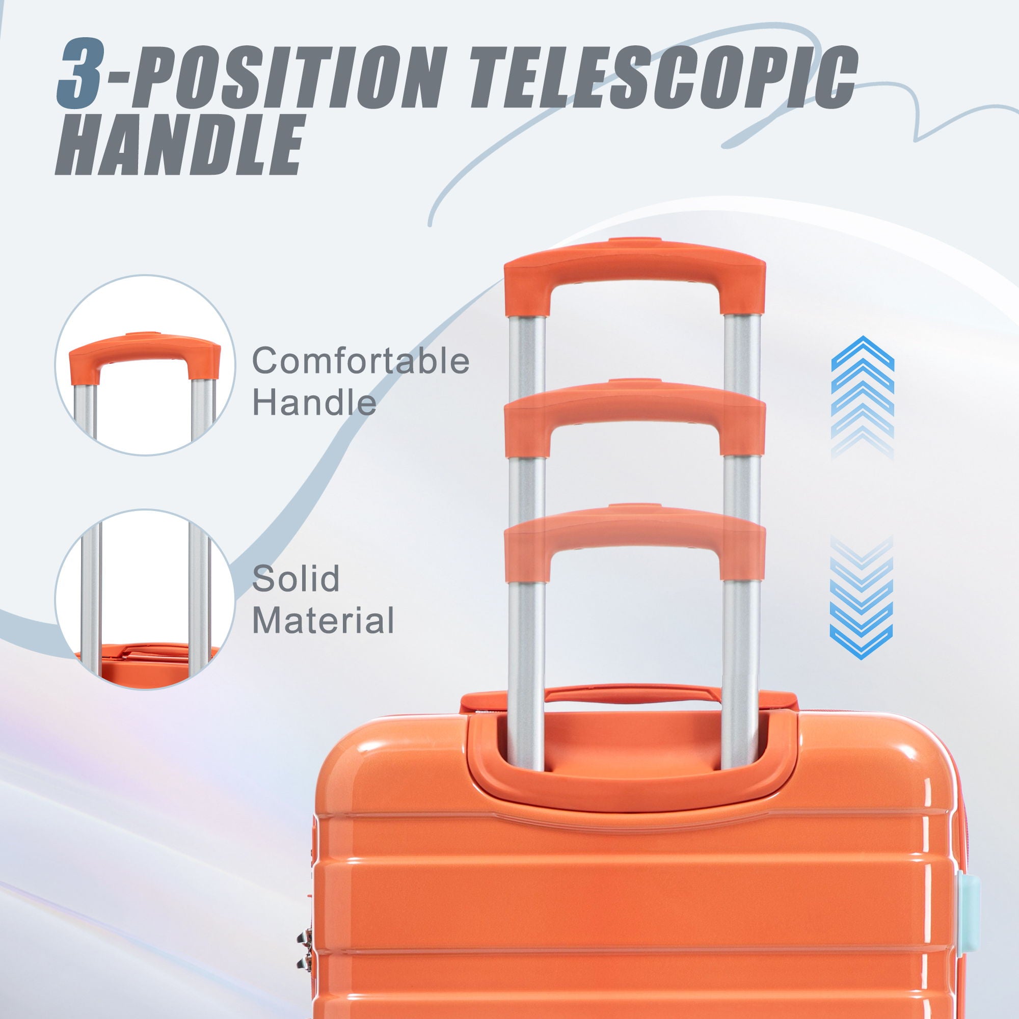 Luggage Set 20" /24" /28" With Combination Lock And Silent Wheels