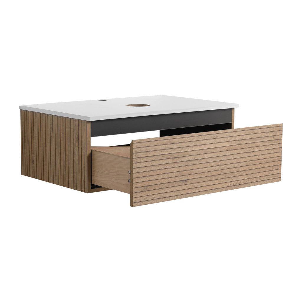 Wall Mounted Bathroom Vanity & 1 Soft Close Drawer (Excluding Sink)