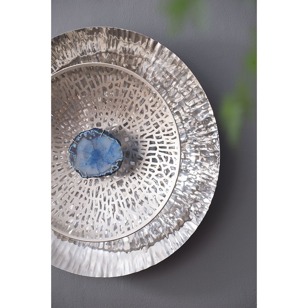 Textured Oversized Disc, Wall Decor For Living Room (Set of 3) - Multicolor