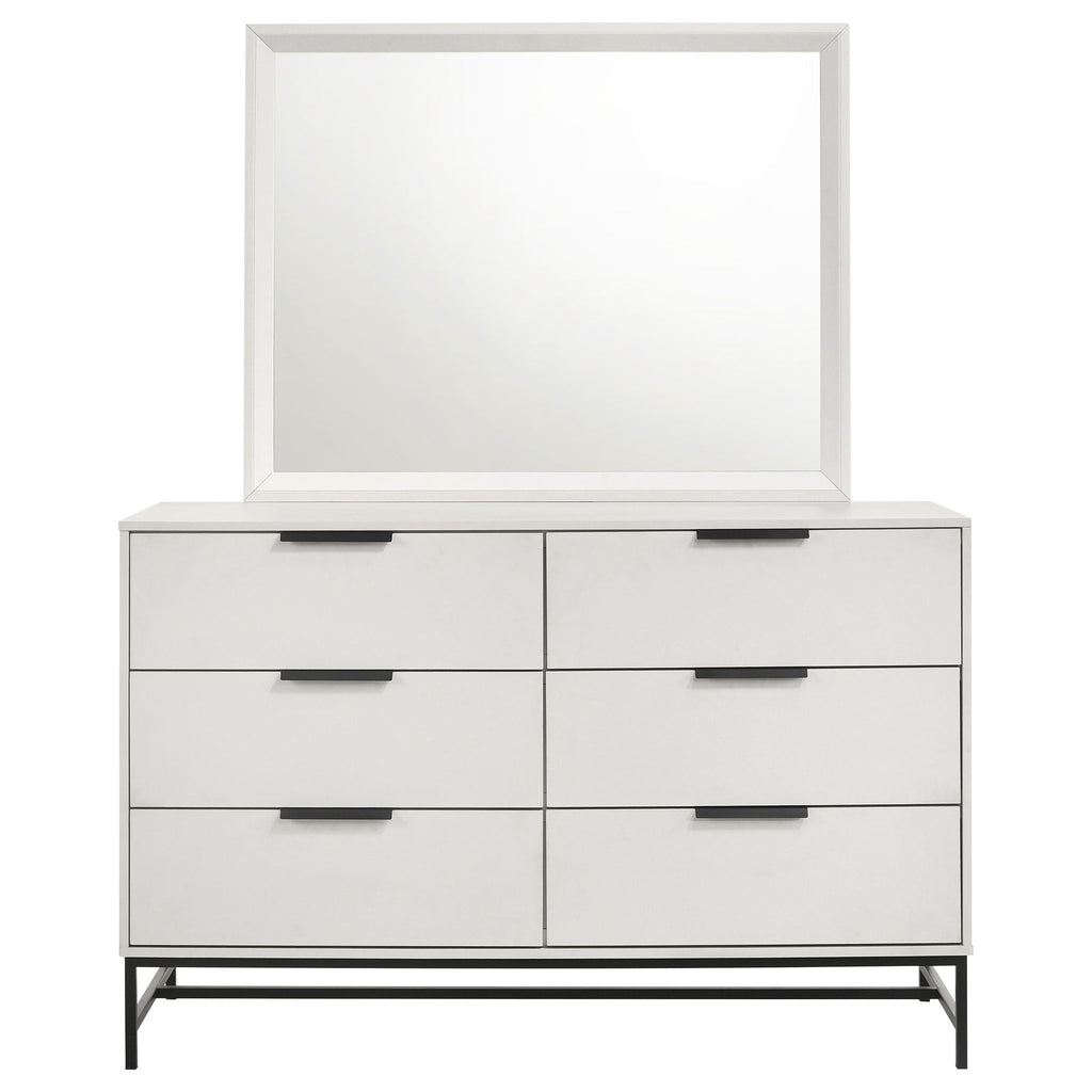 Taraval - 6 Drawer Dresser With Mirror - White