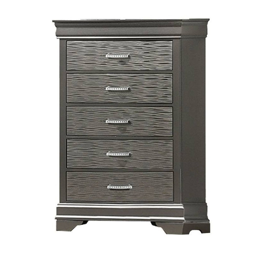 1 Piece Chest With Unique Drawers - Gray
