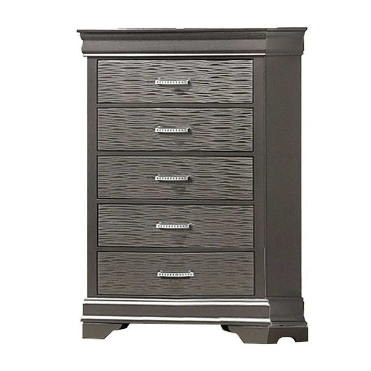 1 Piece Chest With Unique Drawers - Gray