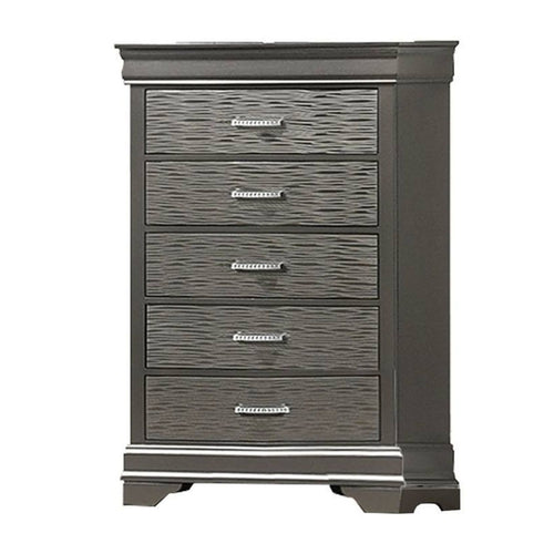 1 Piece Chest With Unique Drawers - Gray