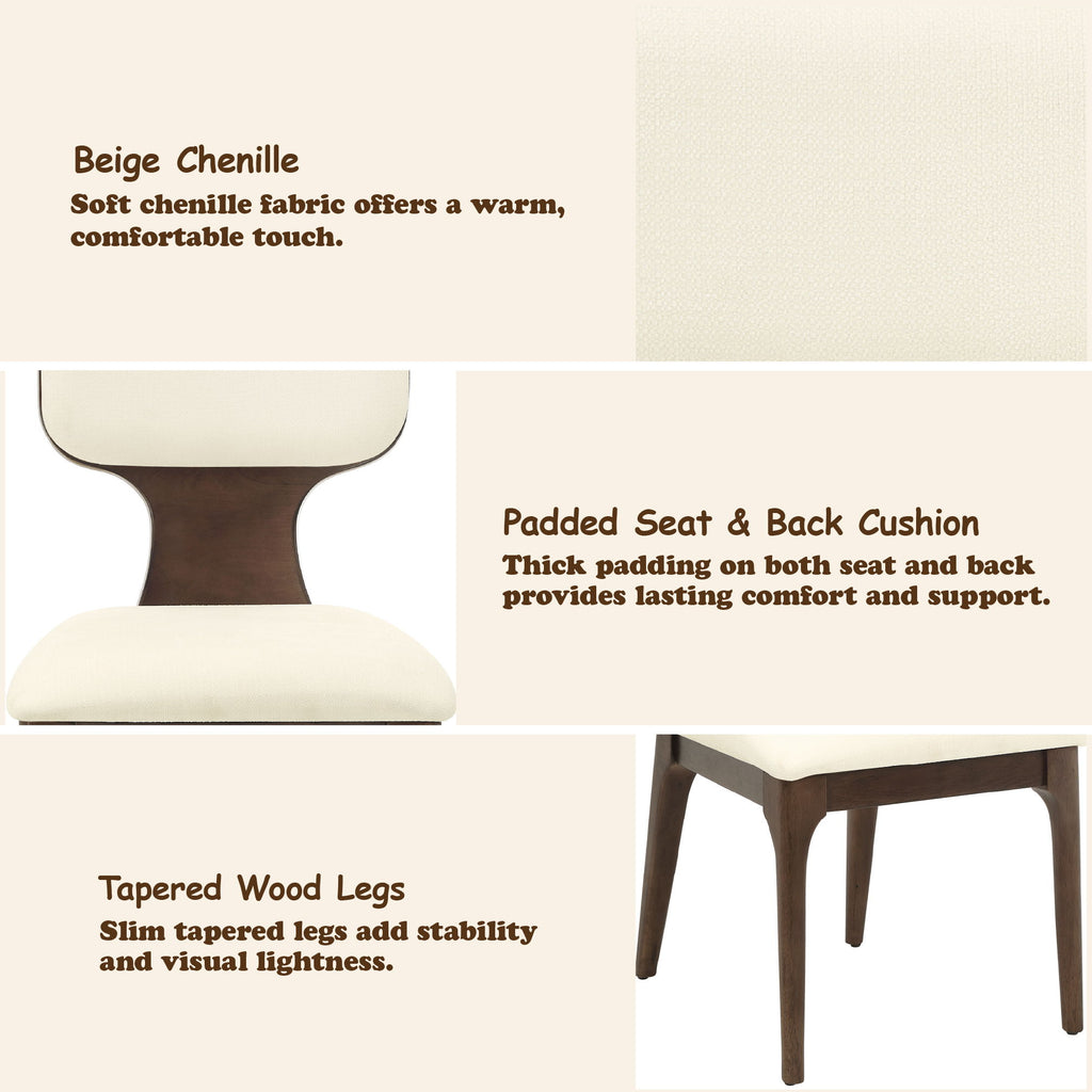Koen - Side Chair (Set of 2) - Beige / Brown Oak