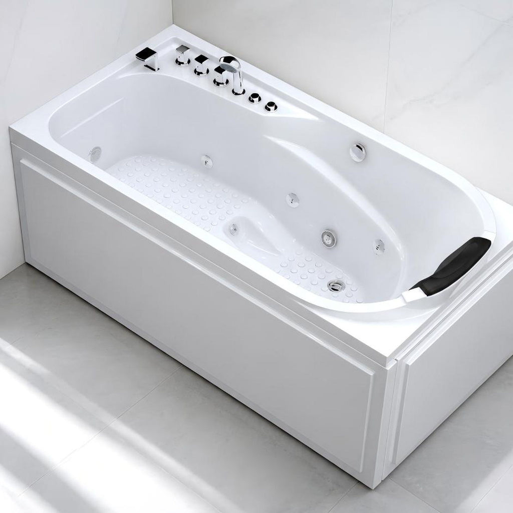 Xavier - Single Corner Massage Bathtub - Milk White