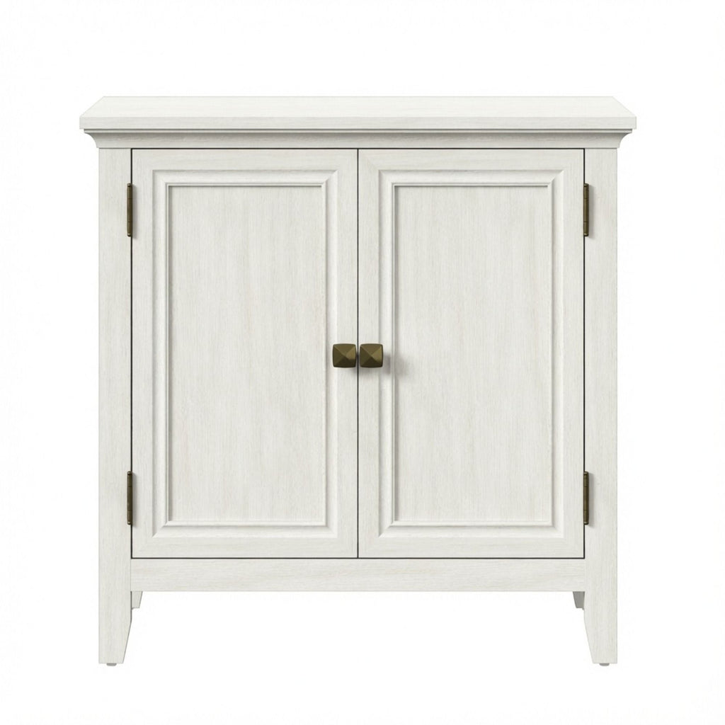 2 Door Buffet Cabinet With Adjustable Shelves - Matte White / Grayish