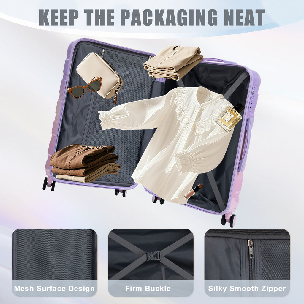 Luggage Set 20" /24" /28" With Combination Lock And Silent Wheels