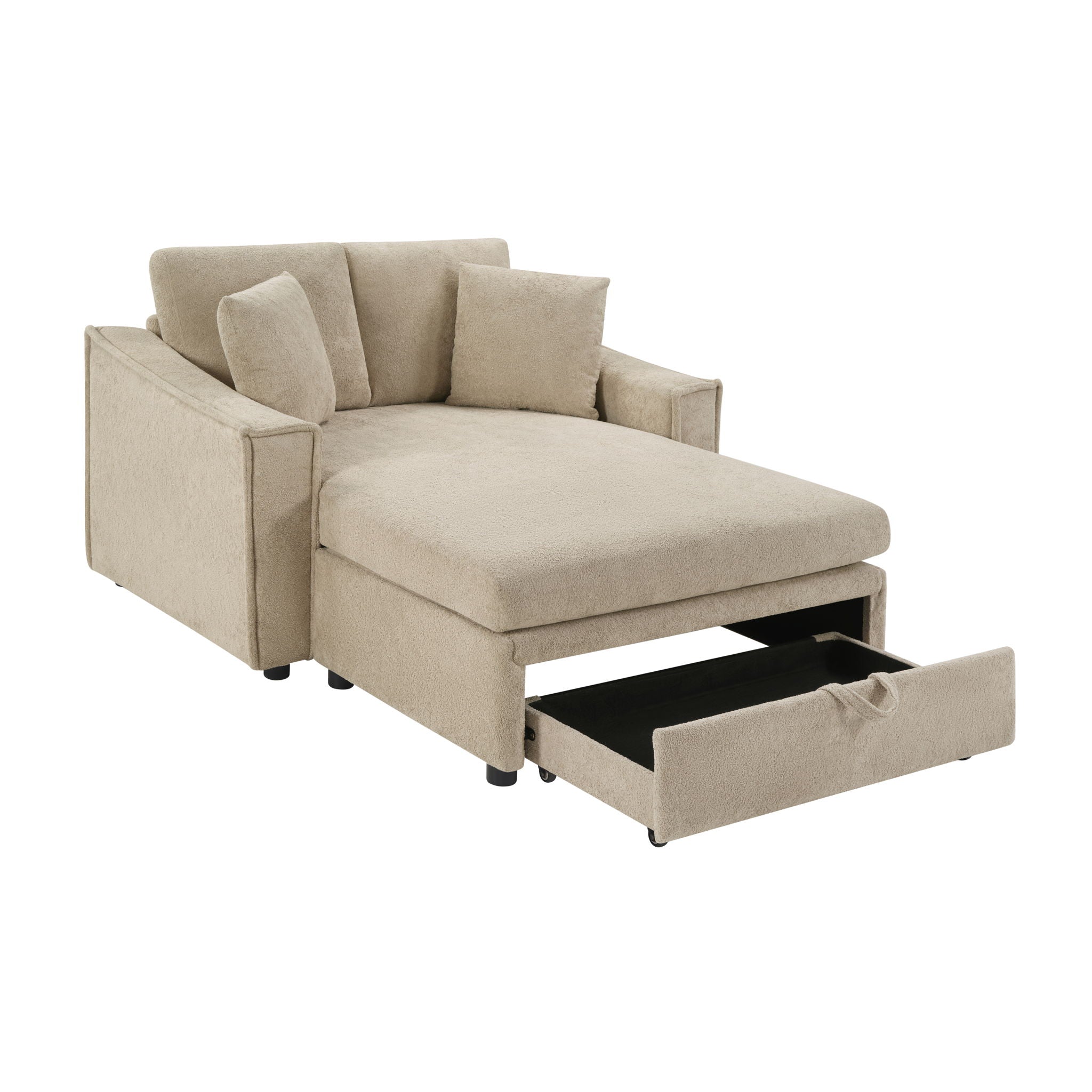 Modern Chaise Sofa With Hidden Storage For Living Room