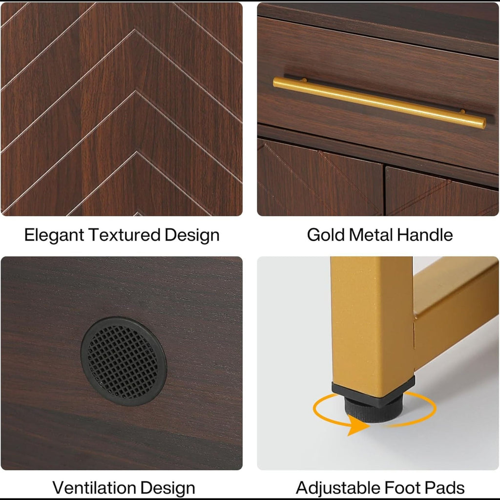 Shoe Cabinet With Doors, 6 Tier Storage Organizer - Dark Walnut