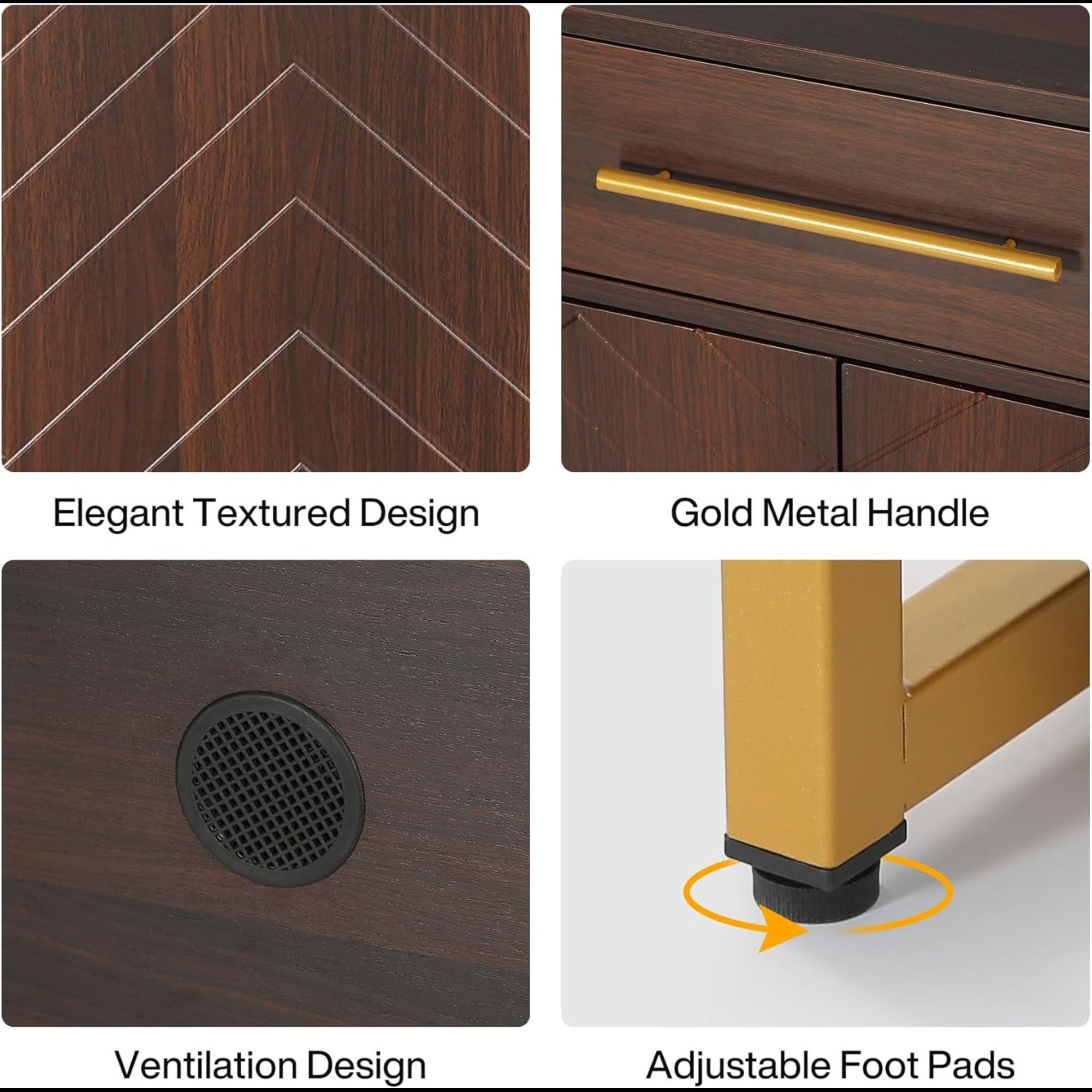 Shoe Cabinet With Doors, 6 Tier Storage Organizer - Dark Walnut