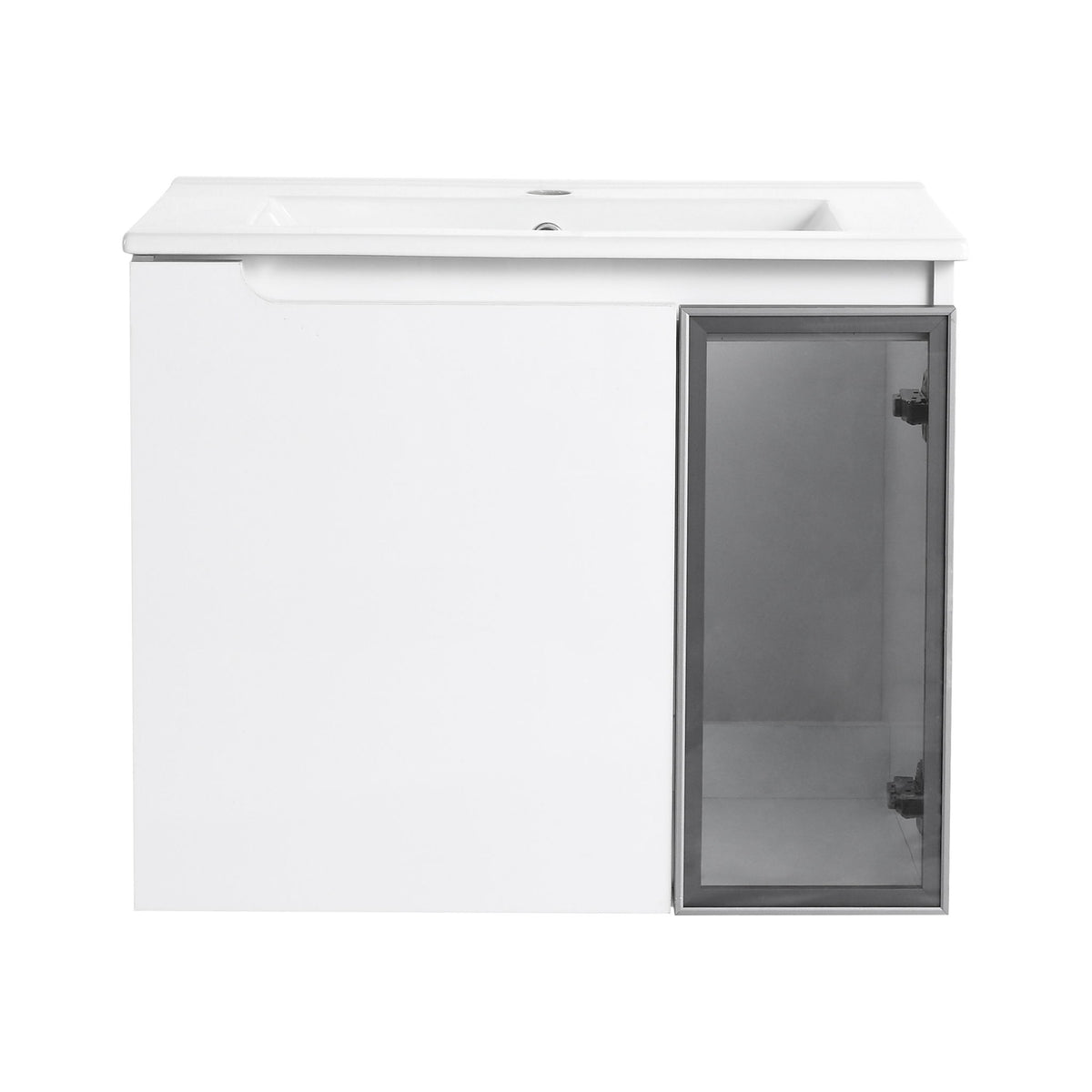Wall Mounted Bathroom Vanity With Sink, 2 Soft Close Doors, Cabinet & Half Door