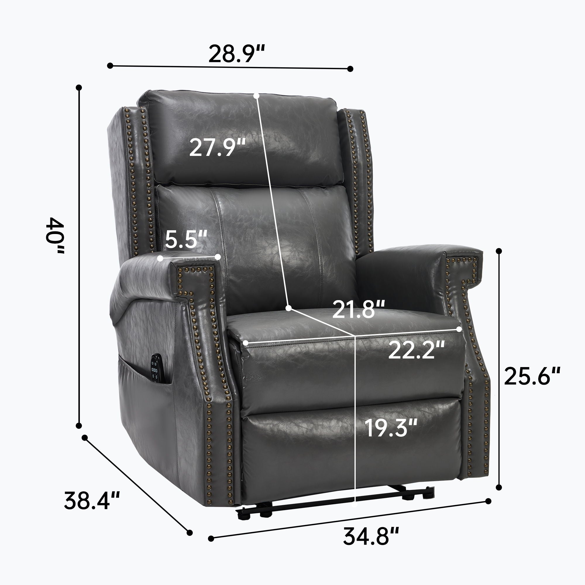 Manual Recliner Chair With Heavy Duty Motion Mechanism, 8 Vibrating Nodes And 3 Massage Modes For Living Room
