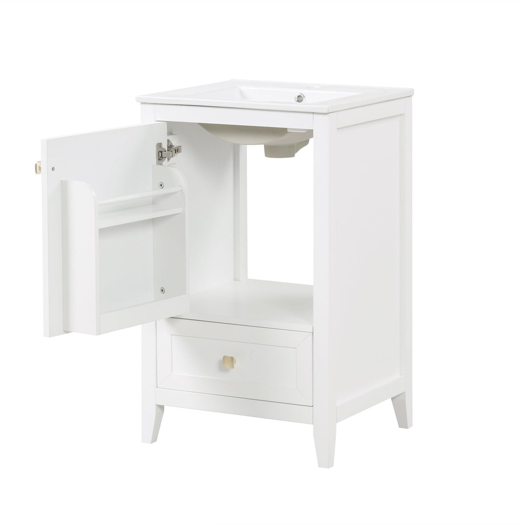 Bathroom Vanity With Sink, Soft Closing Cabinet Door, Storage Rack And Drawer