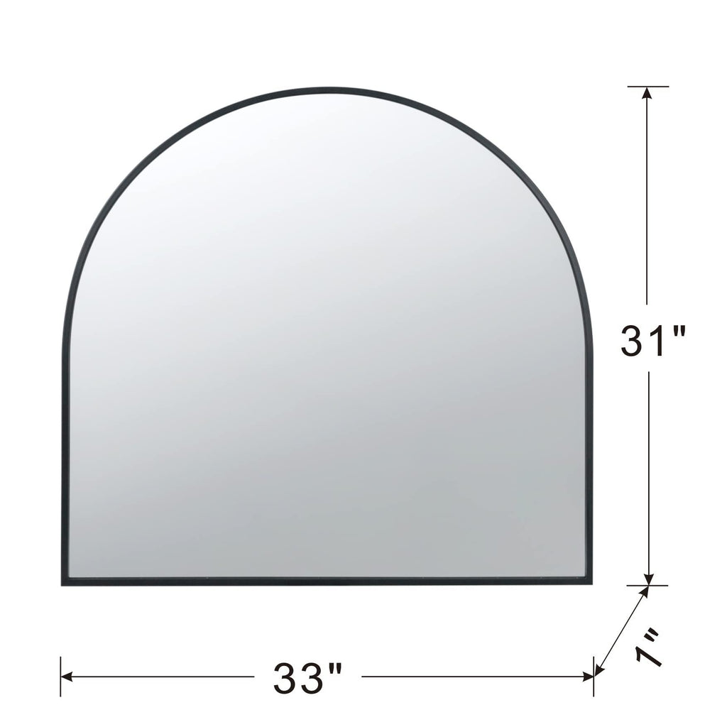 Arched Mirror With Metal Frame, Wall Mirror For Living Room Bedroom Entryway