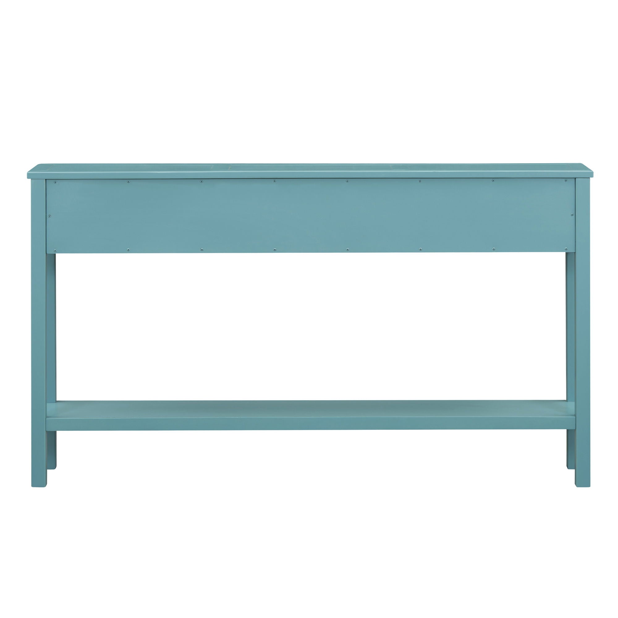 Rustic Entryway Console Table Long Sofa Table With Two Different Size Drawers And Bottom Shelf For Storage