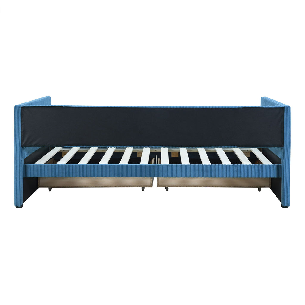 Daybed With Two Drawers And Wood Slat