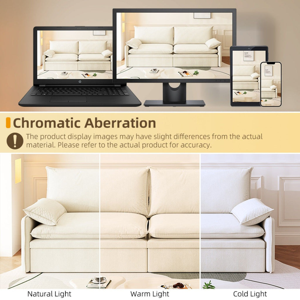 4 Seat Convertible Sleeper Sofa Bed, Modern With Storage