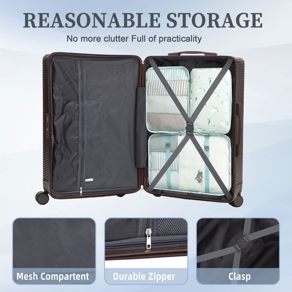 20" / 24" / 28" 3 Pieces / Set Spinner Wheel Luggage, Carry On Suitcase, Matching Color, TSA Combination Lock