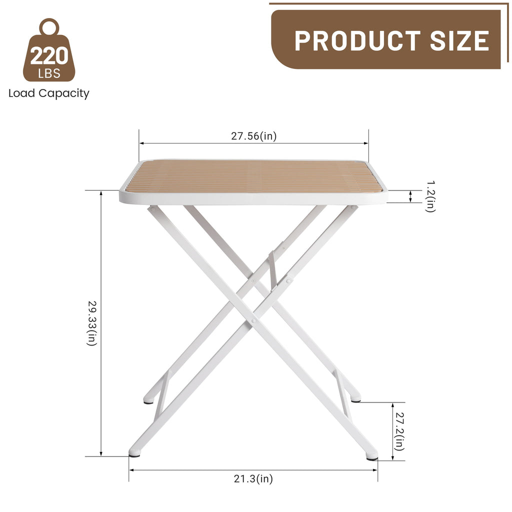 4 Piece Set Of Color Block Designed Single Chairs With Folding Square Table - Grain Yellow / Haze Green / Khaki / Tropical Orange / White
