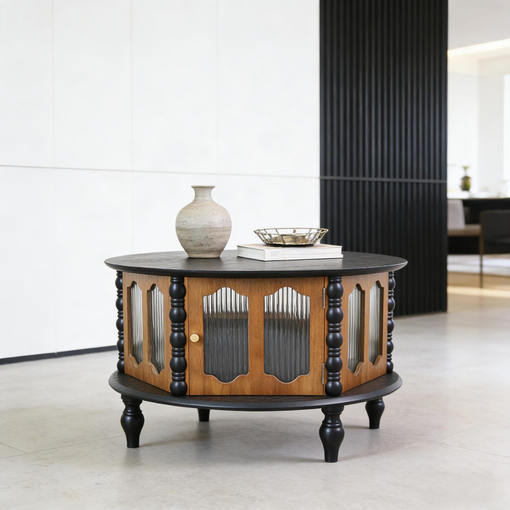 Round 3 Door Storage Coffee Table For Living Room