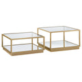 Emeline - 2 Piece Coffee Table Set - Brushed Brass