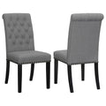 Tufted Rolled Backrest Side Chairs (Set of 2)