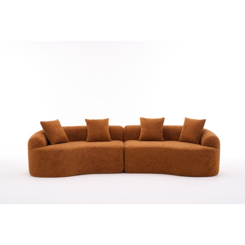 4 Seater Sofa With Fabric, 30D, 60 Hardness Full Sponge, 4 Pillow For Living Room, Home Furniture Sleeper Sectional Sofa For Apartment