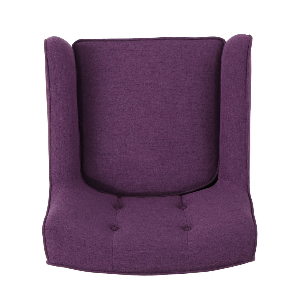 Modern Arm Chair With Tufted Back And Wooden Legs