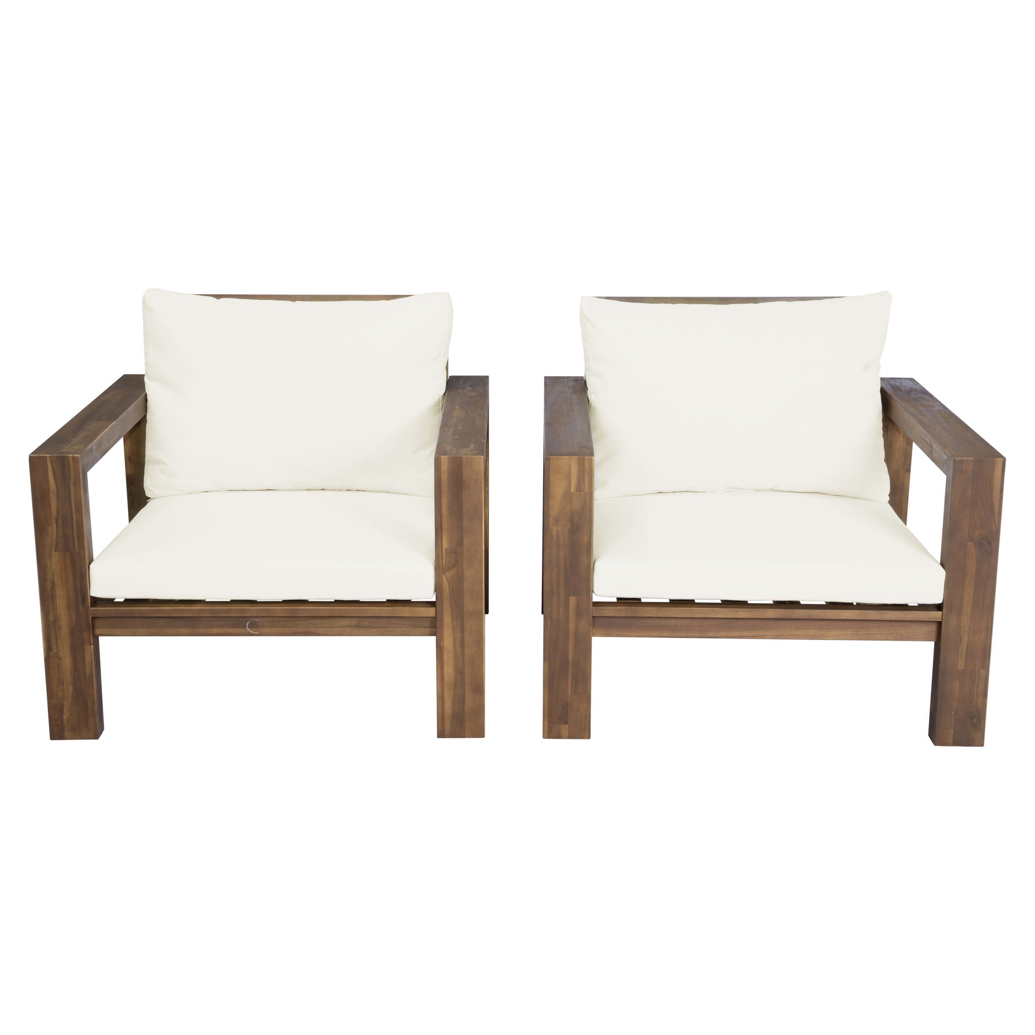 Stylish Outdoor Chair Set With Cushions For Garden (Set of 2)