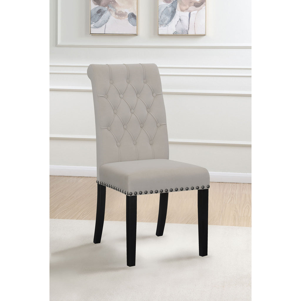 Tufted Rolled Backrest Side Chairs (Set of 2)