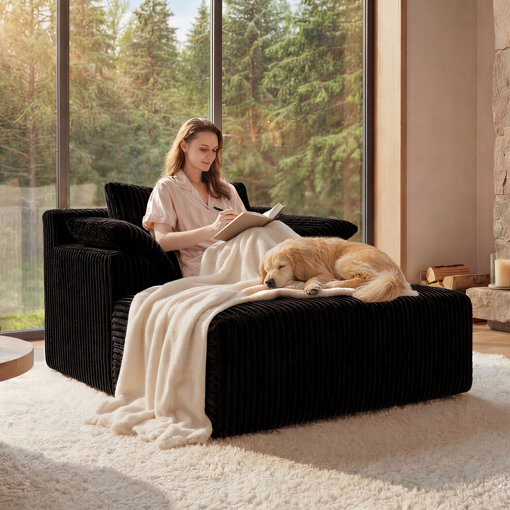 Chaise Lounge Chair, Deep Seat Sleeper Couch For Living Room