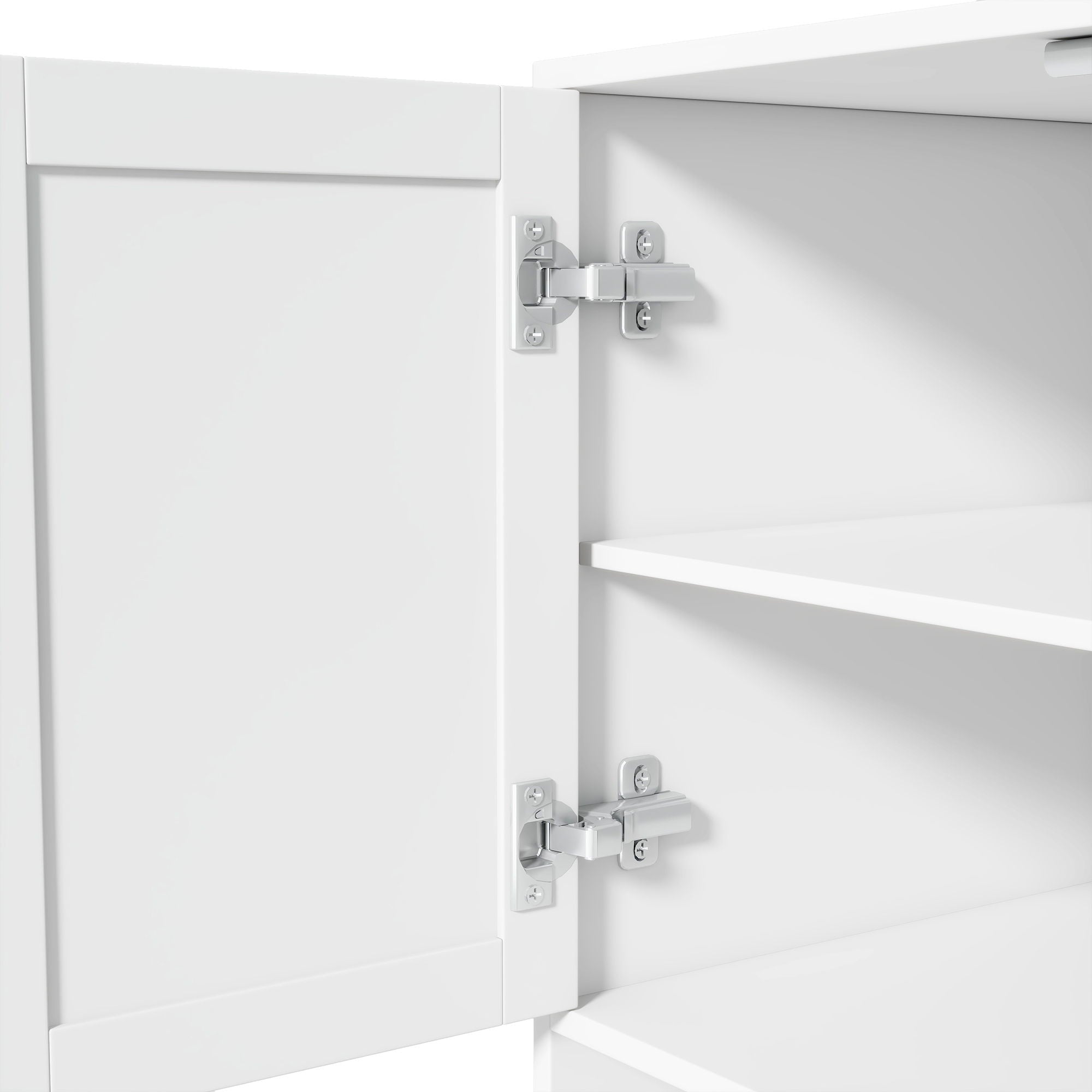 Large Kitchen Pantry Storage Cabinet Cupboard With Pull Out Side Cabinet