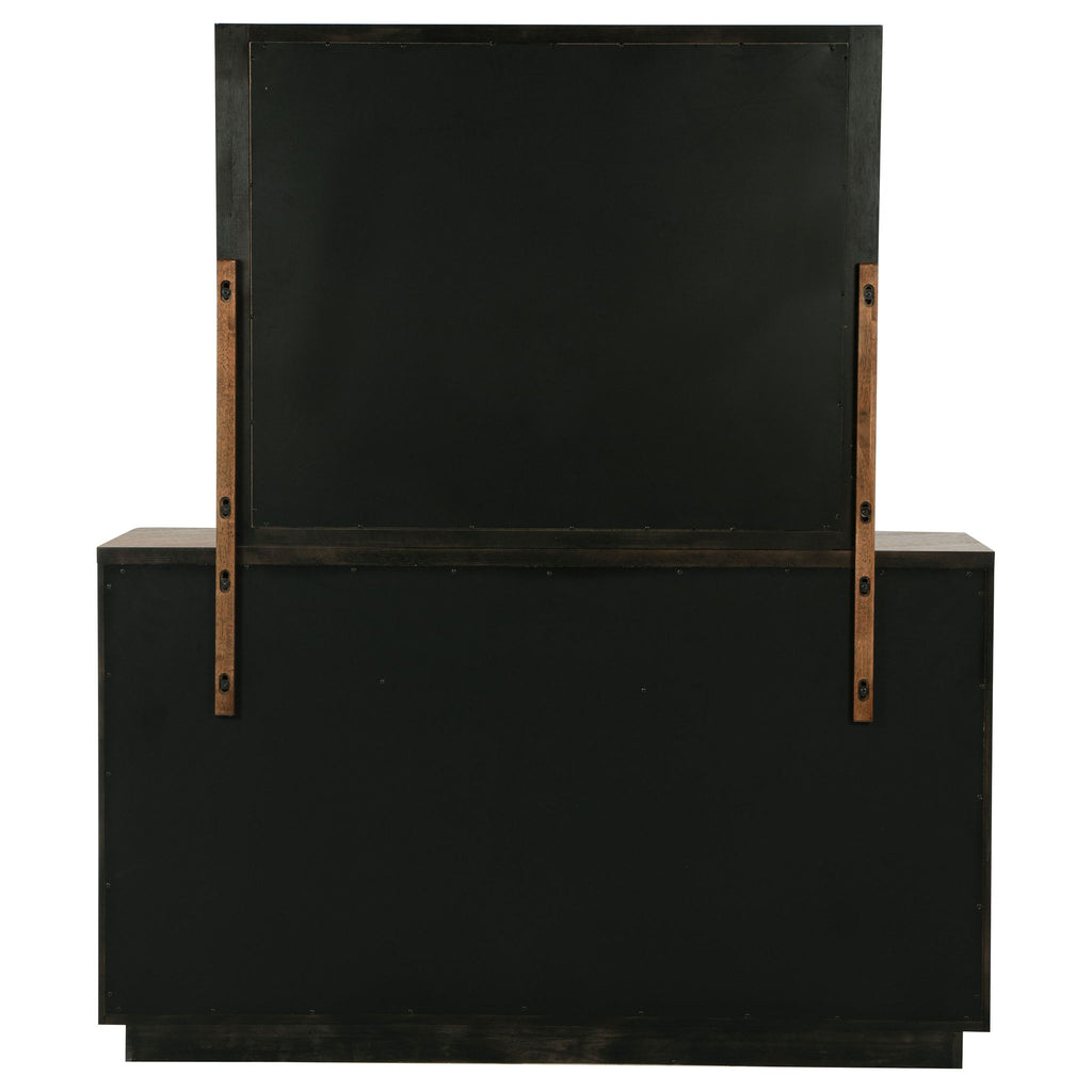 Moraga - 6 Drawer Dresser With Mirror - Ash Brown