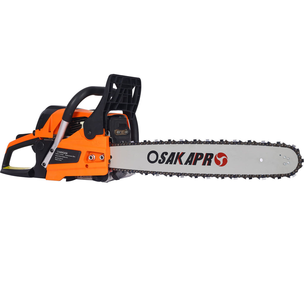 58Cc Gasoline Chainsaw 20" For Tree And Wood Cutting Epa Compliant - Orange