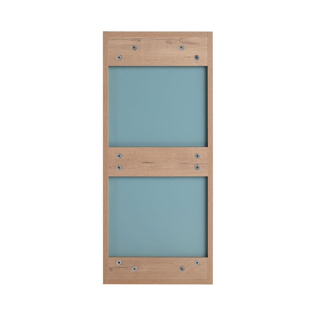 12" Wall Mounted Mirror Cabinet With Storage - Imitative Oak