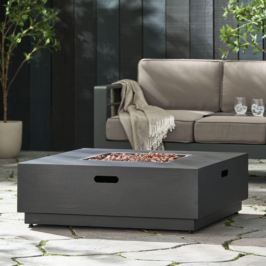 Modern Square Fire Pit With 50, 000 Btu