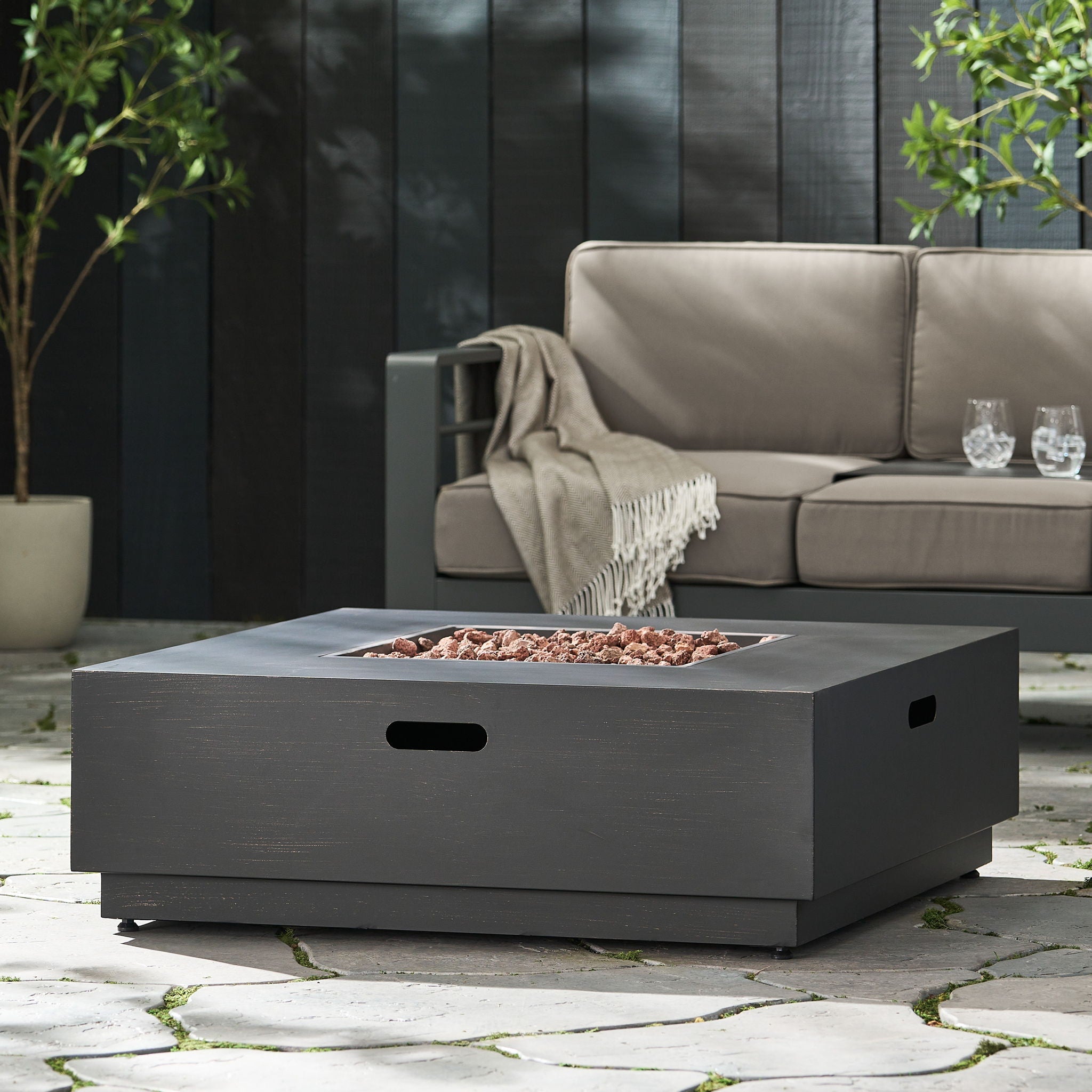 Modern Square Fire Pit With 50, 000 Btu