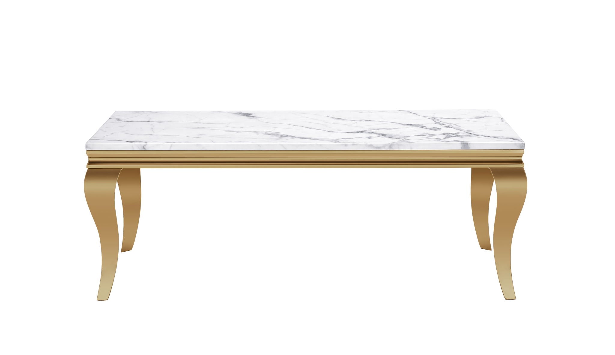 Marble Printed Rectangular Table, Stainless Steel Legs
