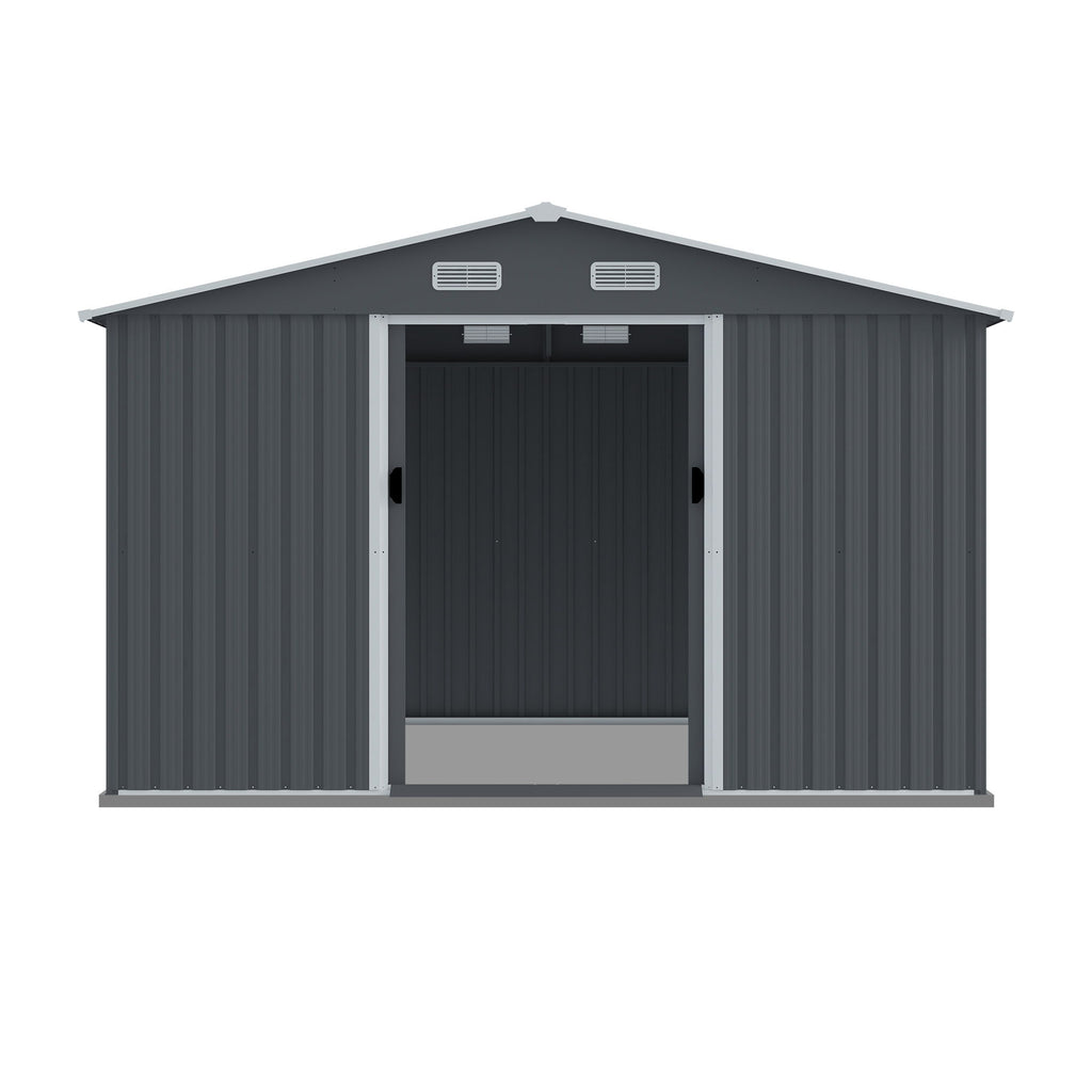 Outdoor Storage Shed Large Metal Tool Sheds, Heavy Duty Storage House With Sliding Doors