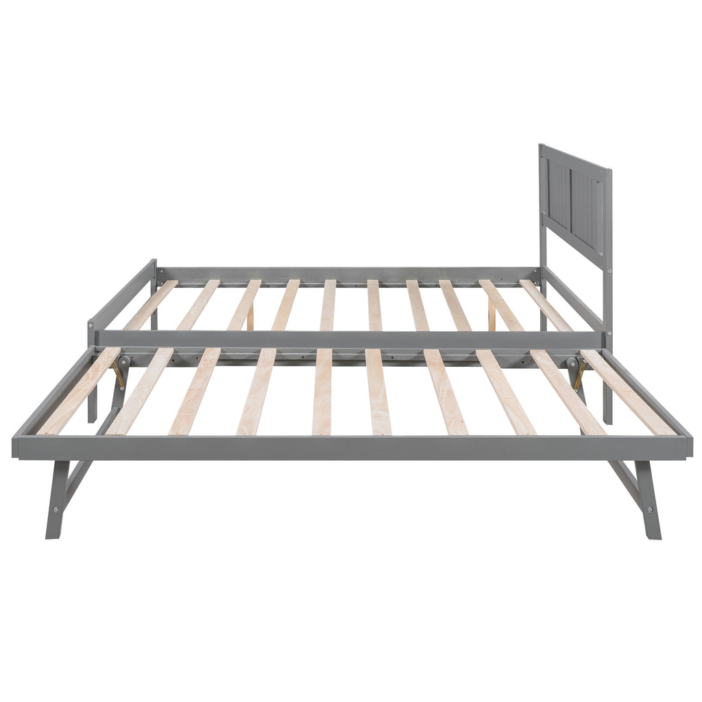 Platform Bed With Adjustable Trundle