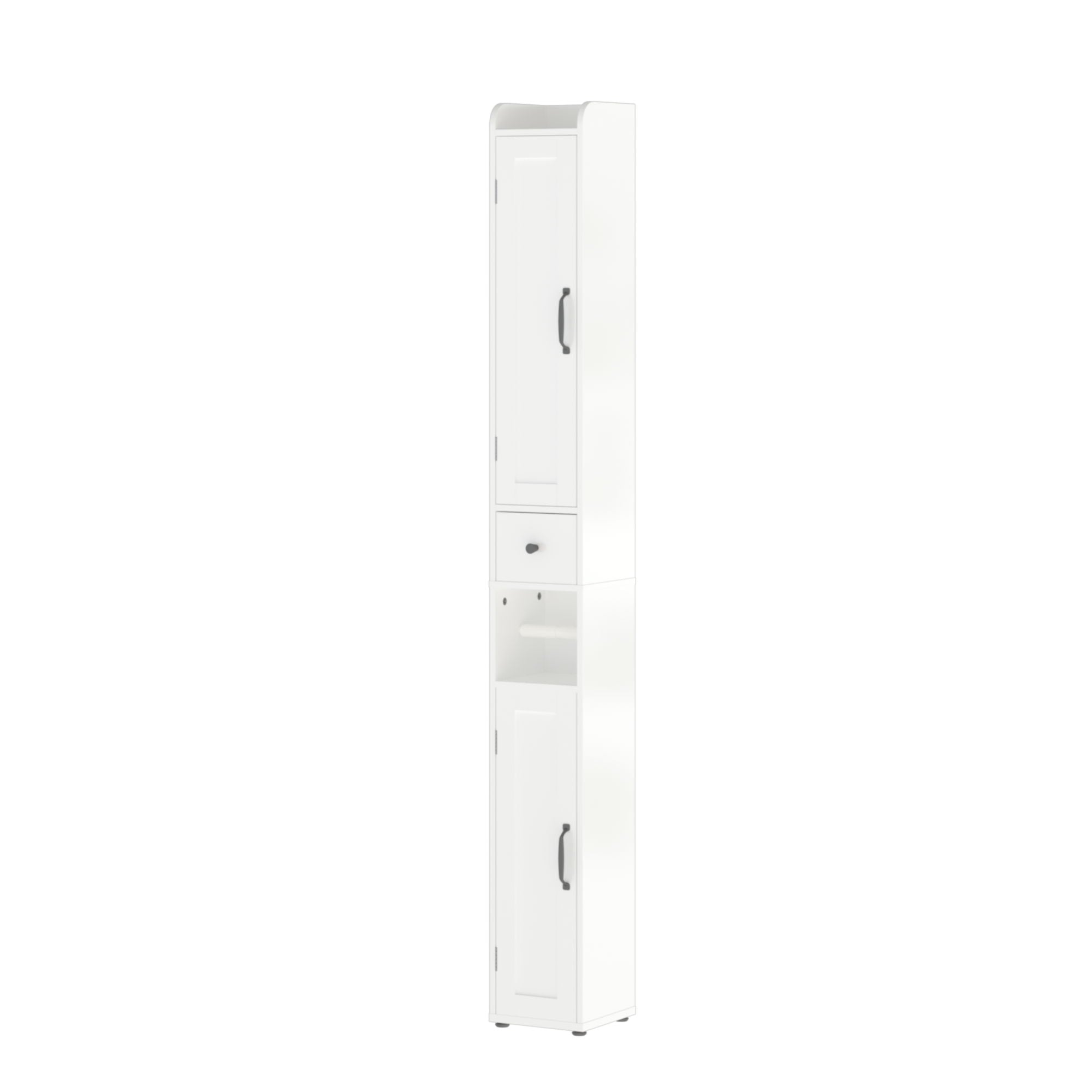 Slim Tall Bathroom Storage Cabinet With Adjustable Shelves, 2 Doors Freestanding Cabinet - White