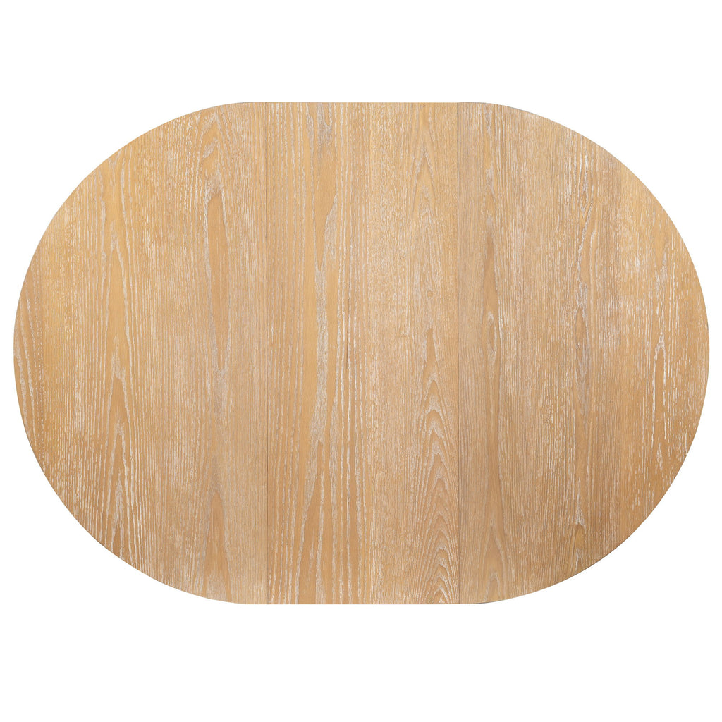 Round Extendable Dining Tabl, Middle Leaf, Curved Legs