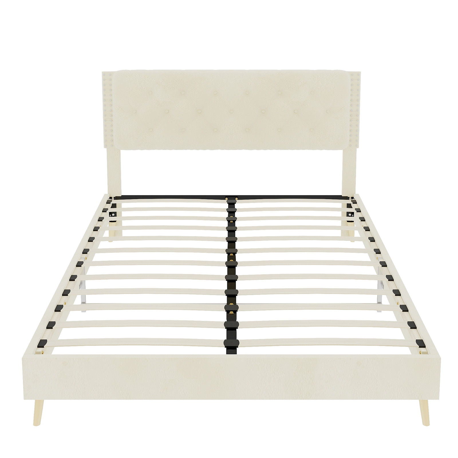 Upholstered Bed With Tufted Headboard